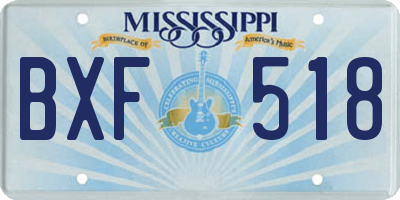 MS license plate BXF518
