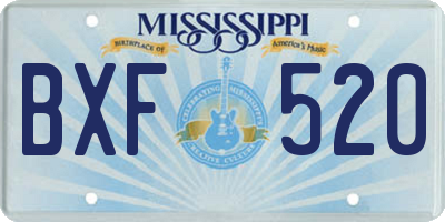 MS license plate BXF520
