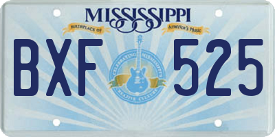 MS license plate BXF525
