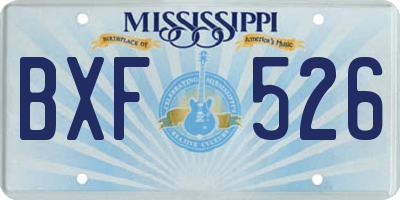 MS license plate BXF526