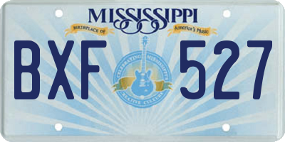 MS license plate BXF527