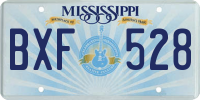 MS license plate BXF528
