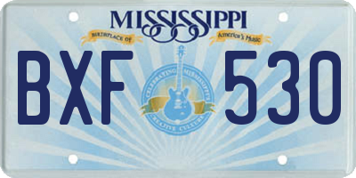 MS license plate BXF530