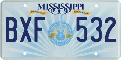 MS license plate BXF532