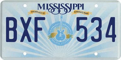 MS license plate BXF534