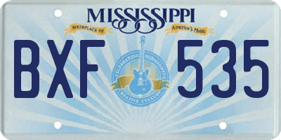 MS license plate BXF535