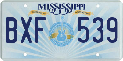 MS license plate BXF539