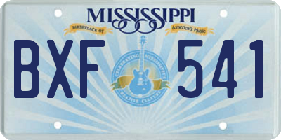 MS license plate BXF541