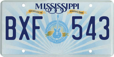 MS license plate BXF543