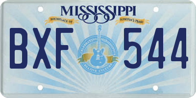 MS license plate BXF544