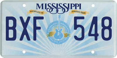 MS license plate BXF548