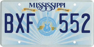 MS license plate BXF552