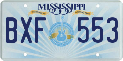 MS license plate BXF553