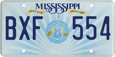 MS license plate BXF554