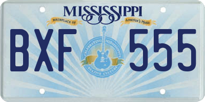 MS license plate BXF555