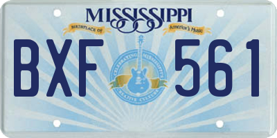 MS license plate BXF561