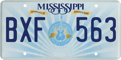 MS license plate BXF563