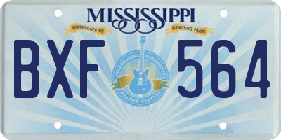 MS license plate BXF564