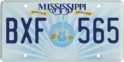 MS license plate BXF565