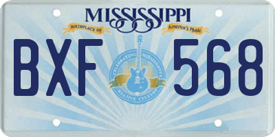 MS license plate BXF568