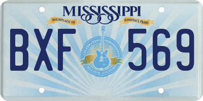 MS license plate BXF569