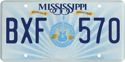 MS license plate BXF570
