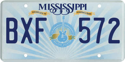 MS license plate BXF572