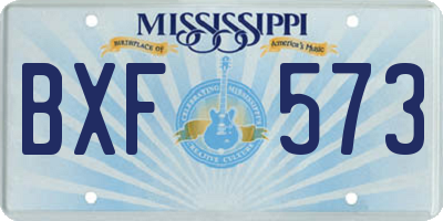 MS license plate BXF573