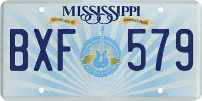 MS license plate BXF579