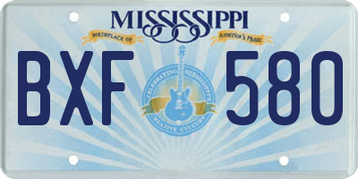 MS license plate BXF580