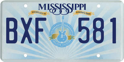 MS license plate BXF581