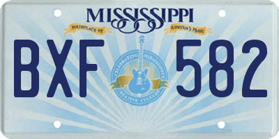 MS license plate BXF582