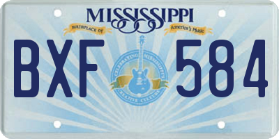 MS license plate BXF584