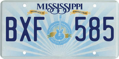 MS license plate BXF585