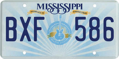 MS license plate BXF586