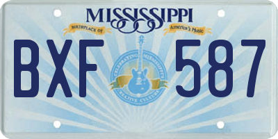 MS license plate BXF587