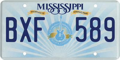 MS license plate BXF589