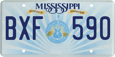 MS license plate BXF590