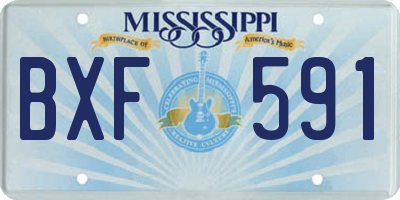 MS license plate BXF591