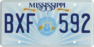 MS license plate BXF592
