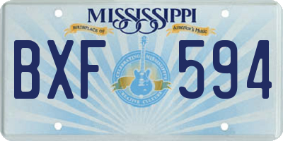 MS license plate BXF594