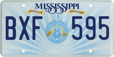 MS license plate BXF595