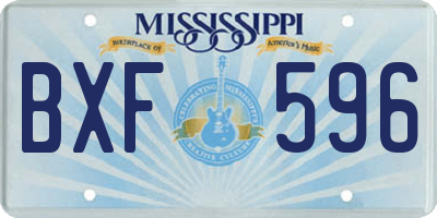 MS license plate BXF596