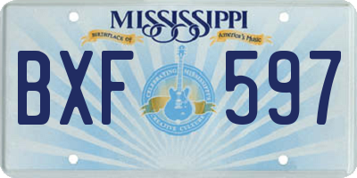 MS license plate BXF597