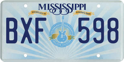 MS license plate BXF598