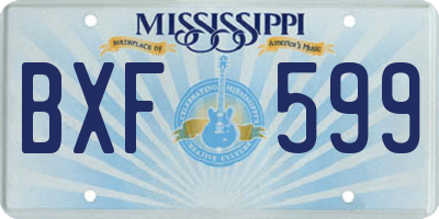 MS license plate BXF599