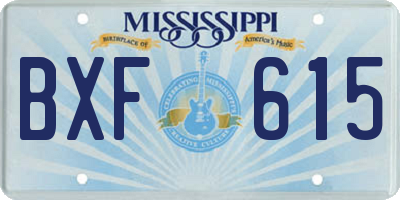 MS license plate BXF615