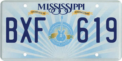 MS license plate BXF619