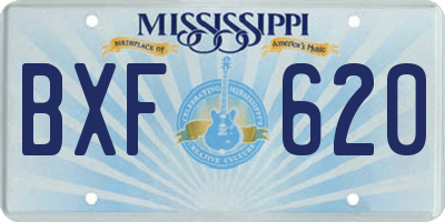MS license plate BXF620