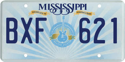 MS license plate BXF621